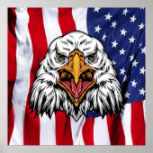 "American Pride: Majestic Eagle met Patriottische Poster (Voorkant)