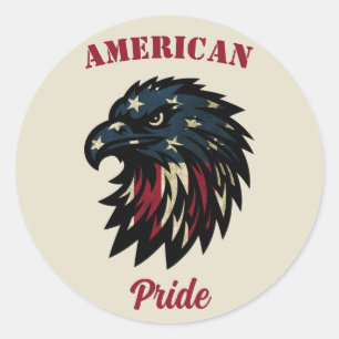 American Pride, Patriottische Rode Witte Blauwe Ad Ronde Sticker