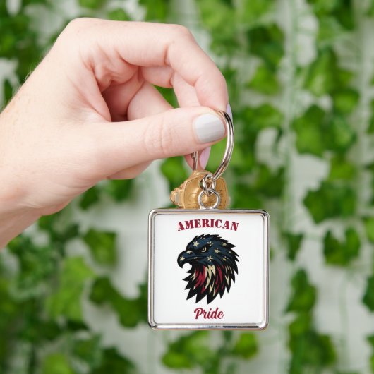 American Pride, Patriottische Rode Witte Blauwe Ad Sleutelhanger (Hand)