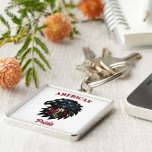 American Pride, Patriottische Rode Witte Blauwe Ad Sleutelhanger (Zijkant)
