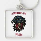 American Pride, Patriottische Rode Witte Blauwe Ad Sleutelhanger (Voorkant)