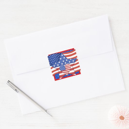American Pride - SRF Vierkante Sticker (Envelop)