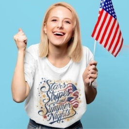 American Pride: sterren, strepen en zomernachten T-shirt