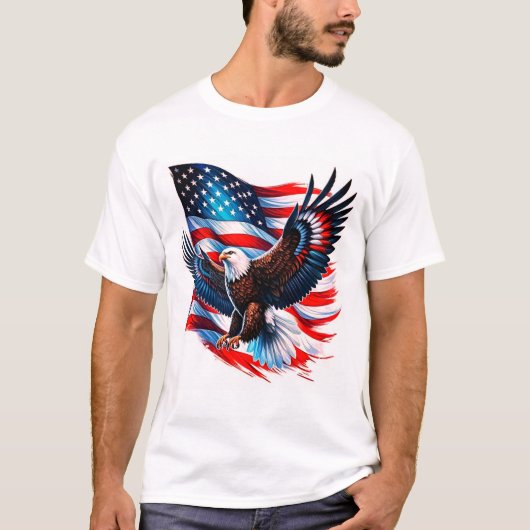 American Pride – USA Flag & Eagle T-shirt 🇺🇸🦅 (Voorkant)