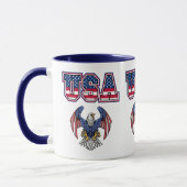 American Pride USA Shield Custom Two-Tone Coffee Mok (Links)