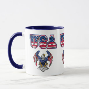 American Pride USA Shield Custom Two-Tone Coffee Mok