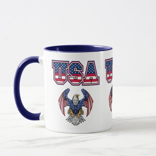 American Pride USA Shield Custom Two-Tone Coffee Mok (Links)