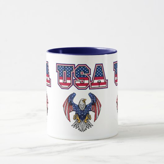 American Pride USA Shield Custom Two-Tone Coffee Mok (Midden)