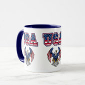 American Pride USA Shield Custom Two-Tone Coffee Mok (Voorkant links)