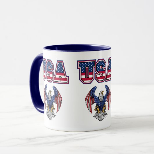 American Pride USA Shield Custom Two-Tone Coffee Mok (Voorkant links)