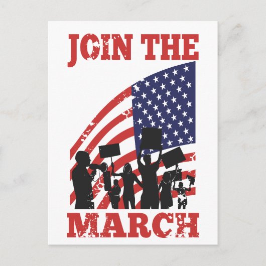 American Protest Wall Street Join maart Briefkaart (Voorkant)