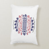 American Psychedelic Patriotic Hearts Tie Dye Accent Kussen (Achterkant (Verticaal))