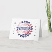 American Psychedelic Patriotic Hearts Tie Dye Kaart (Voorkant)