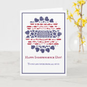 American Psychedelic Patriotic Hearts Tie Dye Kaart (Gele Bloem)