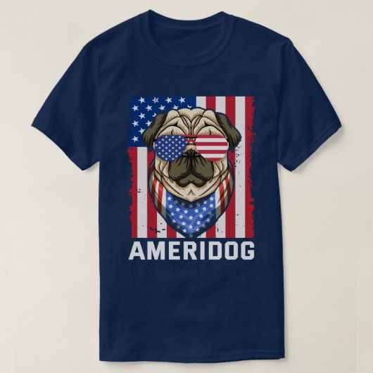 American Pug Dog T-shirt (Design voorkant)
