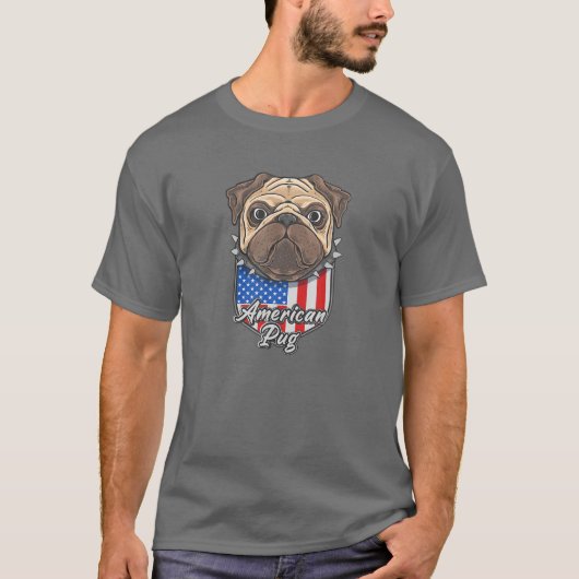 AMERICAN PUG Tough Pug T-shirt (Voorkant)