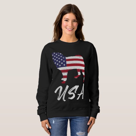 American Pug USA Flag TShirt voor Pug Lovers Essen (Voorkant volledig)
