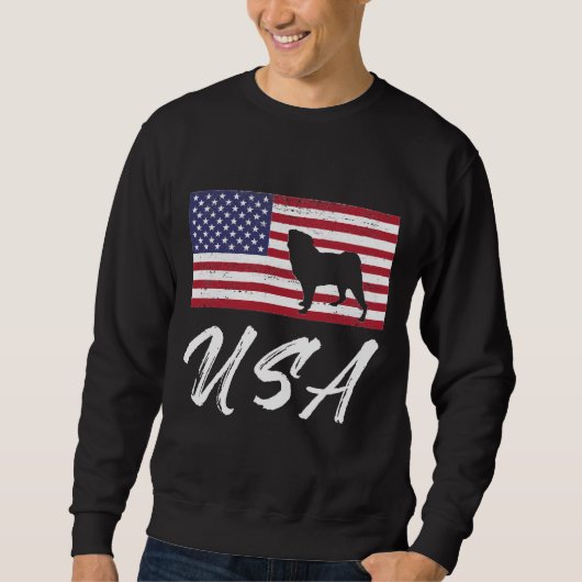 American Pug USA Flag TShirt voor Pug Lovers Essen (Voorkant)