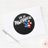American Puppy Paw Ik ben zo patriottisch Ronde Sticker (Envelop)