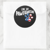 American Puppy Paw Ik ben zo patriottisch Ronde Sticker (Tas)