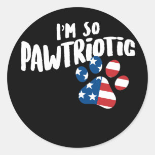 American Puppy Paw Ik ben zo patriottisch Ronde Sticker