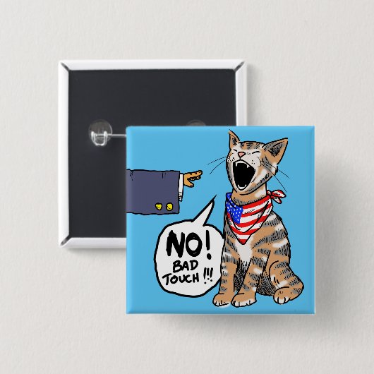 American Puss-Puss Vierkante Button 5,1 Cm (Voorkant /achterkant)