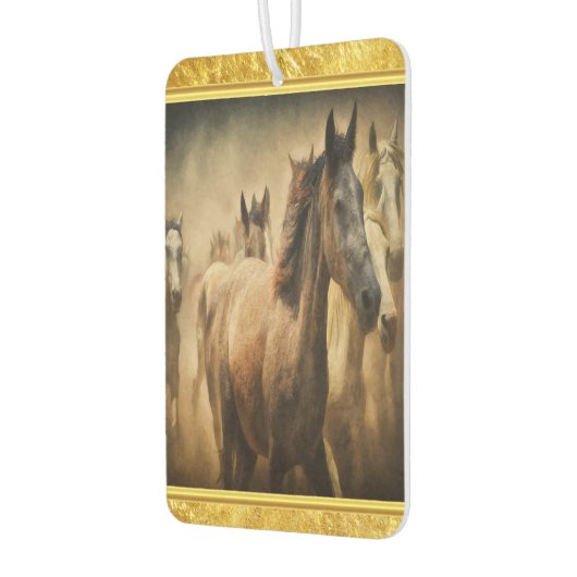 American Quarter Horse met een gouden folieontwerp Luchtverfrisser (Links)