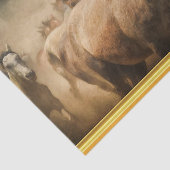 American Quarter Horse met een gouden folieontwerp Tissuepapier (Detail)