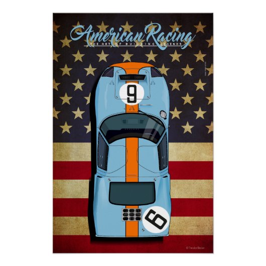 American Racing Ford GT40 No.6 Perfect Poster (Voorkant)
