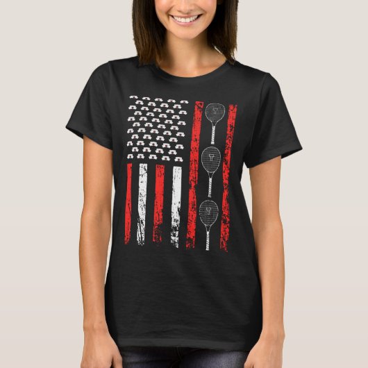 American Racket Sports Flag National Nurses Day Te T-shirt (Voorkant)