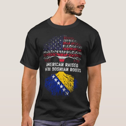 American Raised with Bosnian Roots Bosnia T-shirt (Voorkant)