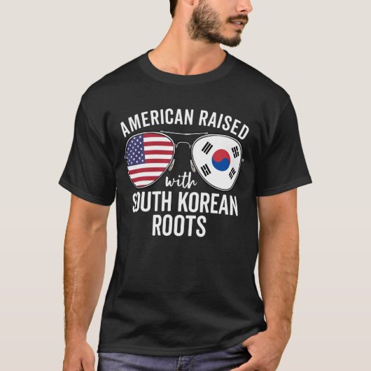American Raised With Korean Roots South Korea Flag T-shirt (Voorkant)