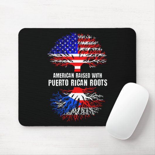 American Raised With Puerto Rican Roots Usa Flag P Muismat (Met muis)