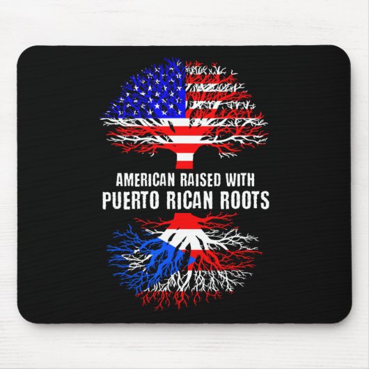 American Raised With Puerto Rican Roots Usa Flag P Muismat (Voorkant)