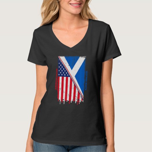 American Raised With Scottish Roots With Scotland  T-shirt (Voorkant)
