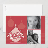 American Red Ornament Holiday Fotokaart Feestdagenkaart (Voorkant / Achterkant)