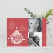 American Red Ornament Holiday Fotokaart Feestdagenkaart (Staand voorkant)