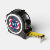 American Red White Blue Custom Monogram Initiaal Rolmaat (Hoek)