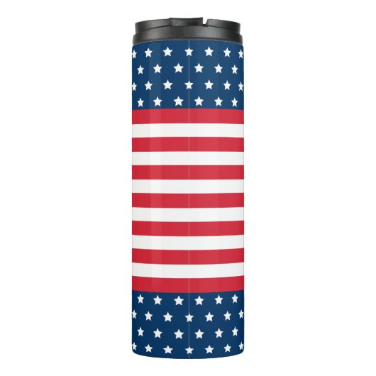 American Red White Blue Custom Monogram Initiaal Thermosbeker (Achterkant)