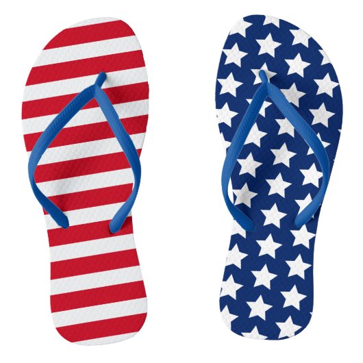 American Red White Blue Stars en Stripes Teenslippers (Voetbed)
