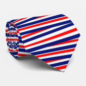 American Red White Blue Stripes Stropdas (Opgerold)
