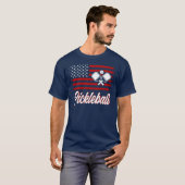 American Red White Flag Pickleball T-Shirt (Voorkant volledig)