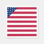 American Red White Stripes Stars Flag Paper Napkin Servetten (Voorkant)