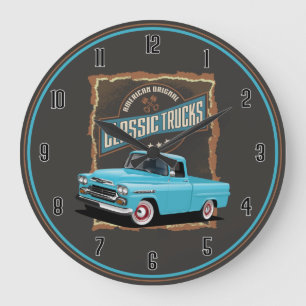 American Retro Classic Trucks Large Clock Grote Klok
