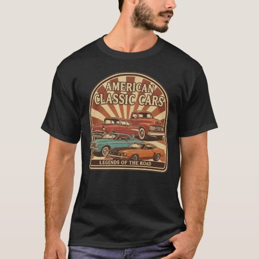 American Retro Classics car's Collection T-shirt (Voorkant)