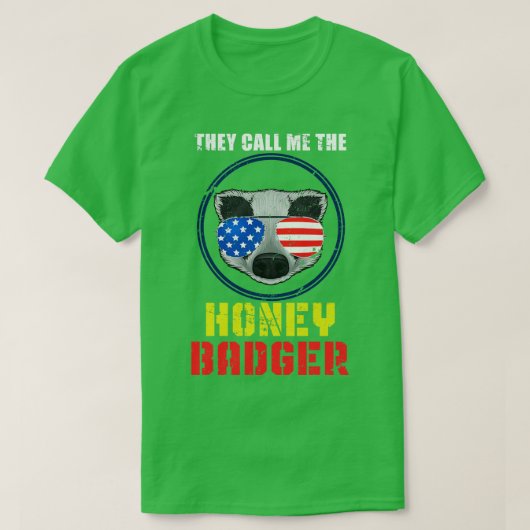 American Retro Honey Badger T-shirt (Design voorkant)