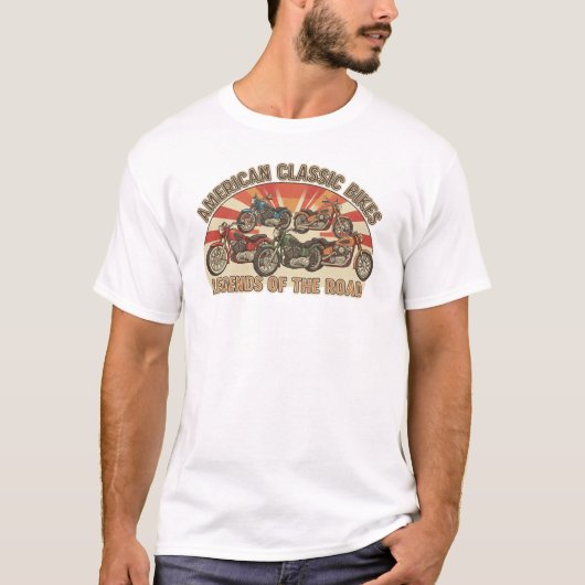 American Retro Motorcycle Collection T-shirt (Voorkant)
