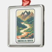American River California kleuren Metalen Ornament (Links)