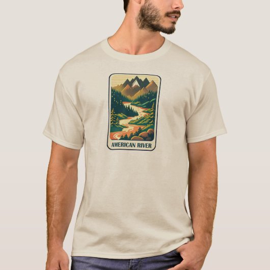 American River California kleuren T-shirt (Voorkant)