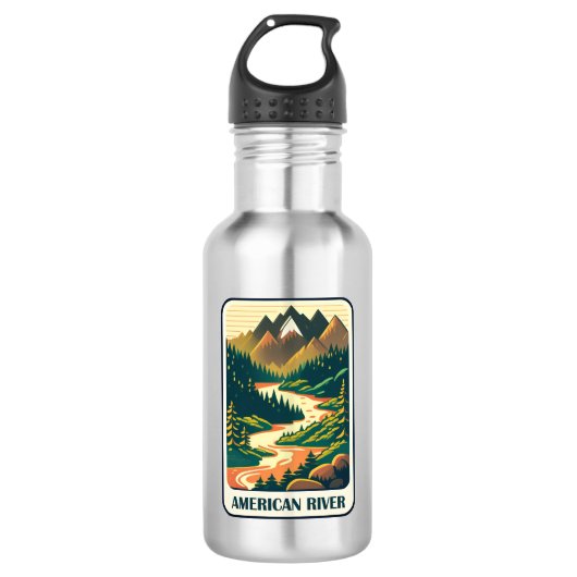 American River California kleuren Waterfles (Voorkant)